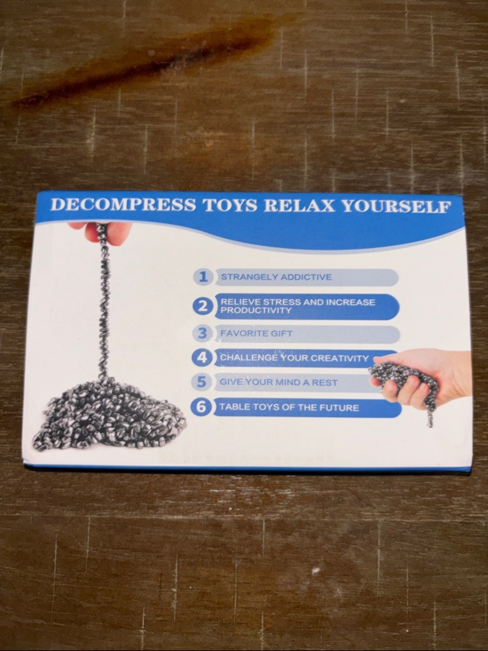 Decompress Toys Relax Yourself Fidget Chain - Blue & White Packaging